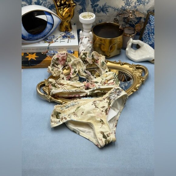🆕 ZIMMERMANN KIDS 🧿 NWT Waverly Trim Frill Bikini Set, Cream Floral - Sz 4Y - Picture 3 of 10